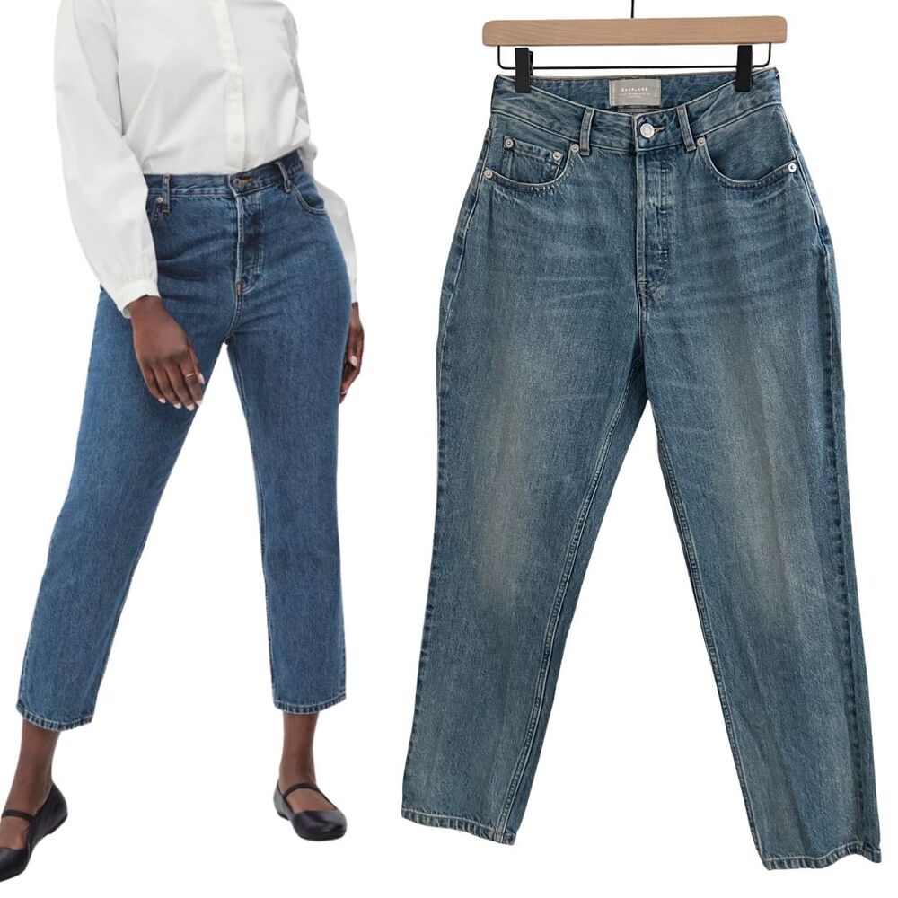 Everlane The Curvy 90s Cheeky Straight Jean Cropped Vintage Mid Blue Size 27